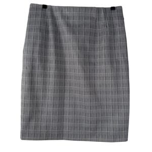 NWT Amanda+Chelsea Women Black White Stretch Modern Fit Plaid Pencil Skirt Sz M